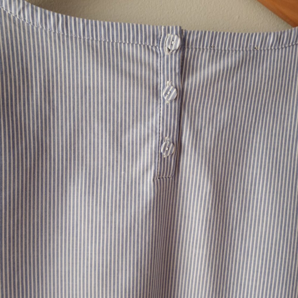'Talbots' XS 100%Cotton Pinstripe Blouse EUC - Picture 9 of 12